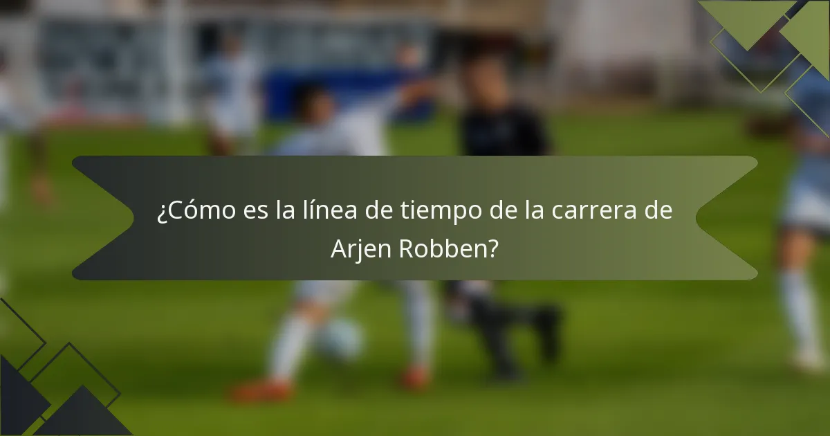 ¿Cómo es la línea de tiempo de la carrera de Arjen Robben?