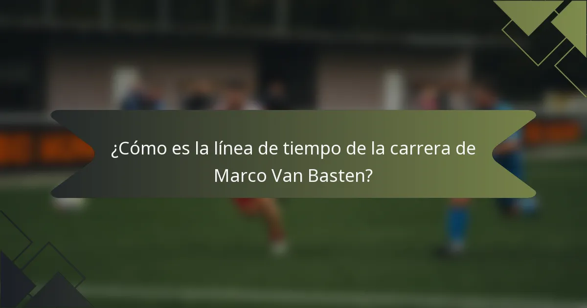 ¿Cómo es la línea de tiempo de la carrera de Marco Van Basten?