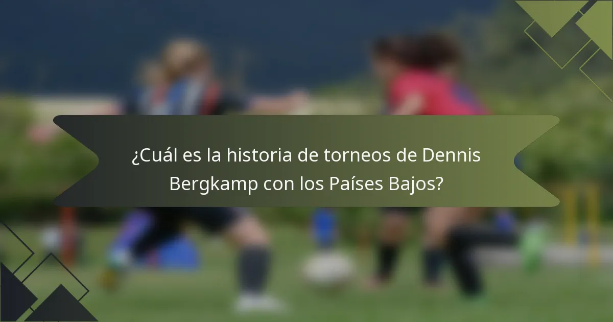 ¿Cuál es la historia de torneos de Dennis Bergkamp con los Países Bajos?