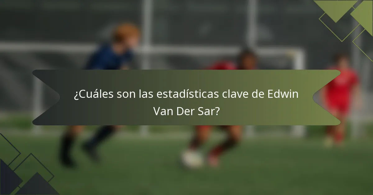 ¿Cuáles son las estadísticas clave de Edwin Van Der Sar?