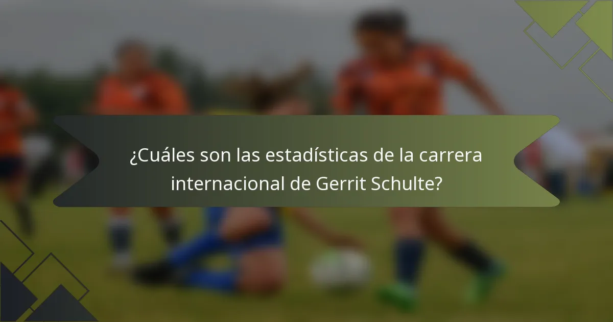 ¿Cuáles son las estadísticas de la carrera internacional de Gerrit Schulte?