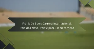 Frank De Boer: Carrera internacional, Partidos clave, Participación en torneos